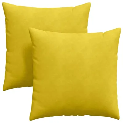 Image de Ensemble de 2 coussins de siège jaunes en velours côtelé