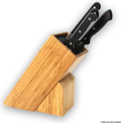 Messerblock Holz mit Einsatz - für Messer bis 22cm - Mit Kunststoffeinsatz