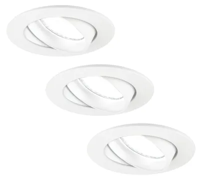Produktbild von Ledvion 3er Set LED Einbaustrahler Rund Weiss 3W dimmbar Kaltweiss