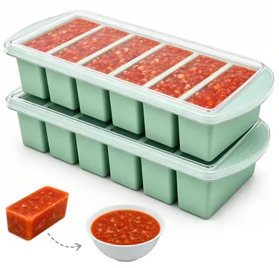 Silikon-Gefrierformen 2er-Set, 125/62,5 ml, 6 Fächer, BPA-frei