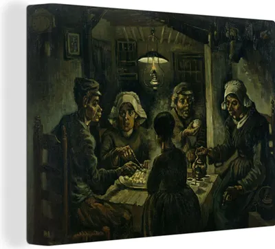 Obrázek produktu pro OneMillionCanvasses® - Obraz na plátně - Jedlíci brambor - Vincent van Gogh, nástěnná malba, nástěnné dekorace obrazy obývací pokoj, 120x90cm