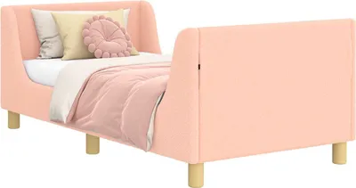 Productafbeelding van Bedframe voor kinderen met hoofdbord Roze 80 x 160 cm Bouclé