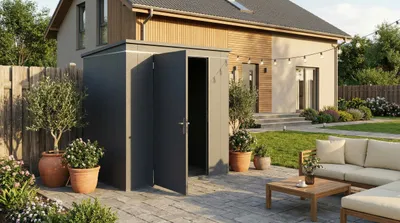 Produktbild von Weka Metall Gerätehaus Gary Gr.2, anthrazit, BxT 187x137