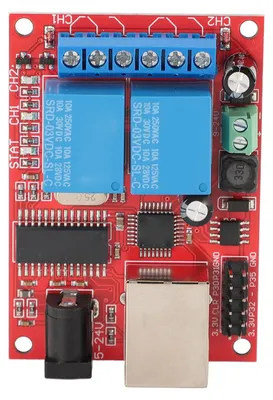 Immagine prodotto di Scheda relè Ethernet LAN a 2 uscite, con interruttore di ritardo, controller TCP/UDP, modulo server WEB