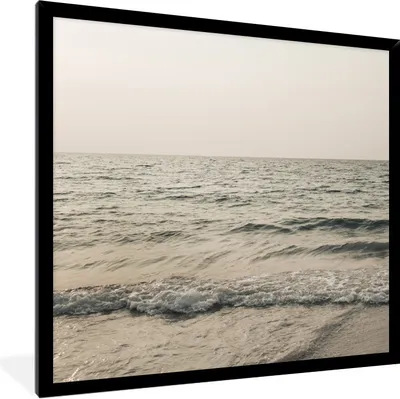 Produktbild von MuchoWow® Gerahmtes Poster Sommer - Meer - Grün 40x40 cm - Poster mit Schwarzem Bilderrahmen Wandposter Rahmen Foto Bilder - Mit Rahmen - Wanddekoration Schlafzimmer