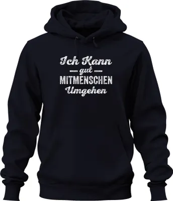 Obrázek produktu pro Sarkastický antisociální humor Ironie Uni mikina s kapucí, Navy, M