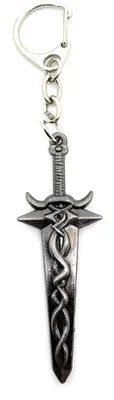 Zdjęcie produktu dla Onwomania Brelok do kluczy Rycerz Miecz Sztylet Srebrny metalowy wisiorek Charm