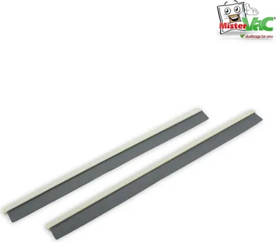Two vacuum cleaner rubber strips with plastic lips are shown on a white background.