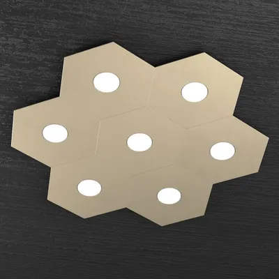 Immagine prodotto di Plafoniera Moderna Hexagon Metallo Sabbia 7 Luci Led 12X7W
