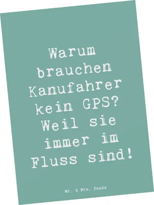 Produktbild von Mr. & Mrs. Panda Postkarte Spruch Kanu Lebensweg - Meeresbrise - Geschenk, Ansichtskarten, Postkarten, Sportler, Sportart, Geschenke, Abenteuer, Fluss, Kanufahren, Seen