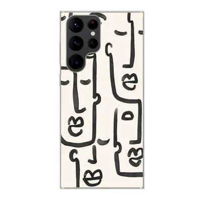 Produktbild von MuchoWow® Handyhülle Schutzhülle Hülle für Samsung Galaxy S22 Ultra Muster - Abstrakt - Linienkunst Silikon Softcase Handy Hülle - Abbildung