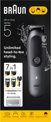 Zdjęcie produktu dla Trymer do brody BRAUN All-in-One Series 5 7-in-1 Set AIO5520, Kolor:Czarny