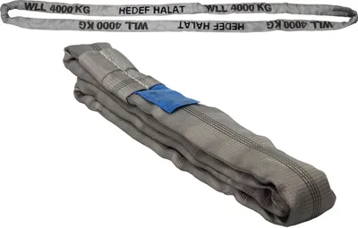 Obrázek produktu pro Kulatý závěs s nosností 4000 kg, obvod 5 m, nekonečný s polyesterovým jádrem, zvedací závěs, šedý