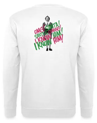 Produktbild von Spreadshirt Buddy Der Weihnachtself Santa’s Coming Uni Pullover, XL, Weiß