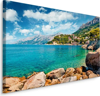 Obrázek produktu pro Obrázek pro obývací pokoj mořské pobřeží Chorvatsko Krajina s módní 3D efekt 120x80cm