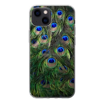 Produktbild von MuchoWow® Handyhülle Schutzhülle Hülle für iPhone 13 mini Nahaufnahme von Pfauenfedern Silikon Softcase Handy Hülle - Softcase
