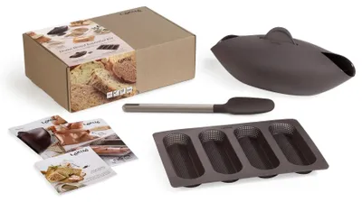 Brotbackset aus Silikon, 600 ml, spülmaschinengeeignet, cremeweiß