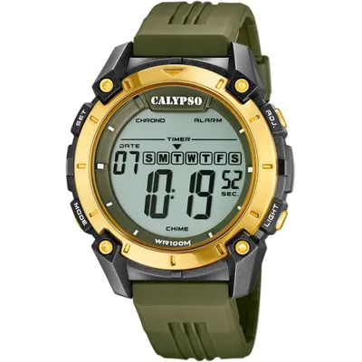 Produktbild von Calypso Herren Digital Uhr Sport Kunststoff Armbanduhr grün UK5814/1