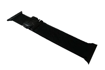 Productafbeelding van Dun geweven metalen horlogeband met parachutesluiting voor Apple Watch - 42-49mm - zwart