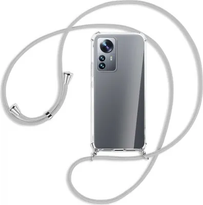 Produktbild von Handykette Backcover-Schutzhülle mit Band (Metall silberfarben) für Xiaomi 12 Pro - silbergrau