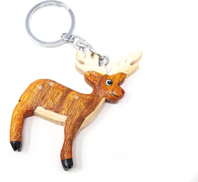 Produktbild von Schlüsselanhänger aus Holz - Damhirsch