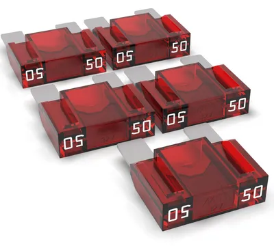 Produktbild von AUPROTEC Maxi Flachstecksicherung 20A - 80A Stecksicherung Schmelzsicherung Auswahl: 50A Ampere rot, 5 Stück
