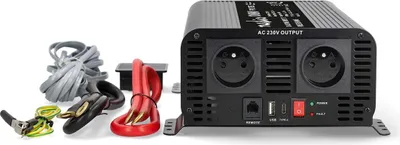 Produktbild von Nedis PIP100012EBK Wechselrichter reine Sinuswelle 12 V DC 230 V AC 50 Hz 1000 W