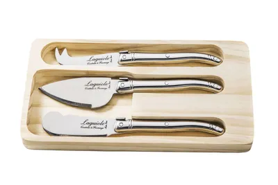 Image de Couteaux à fromage Laguiole Style De Vie en acier inoxydable, lot de 3