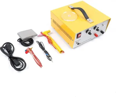 Zdjęcie produktu dla Zgrzewarka punktowa do biżuterii – zgrzewarka impulsowa – 600 W – zgrzewanie impulsowe – prace precyzyjne – żółta