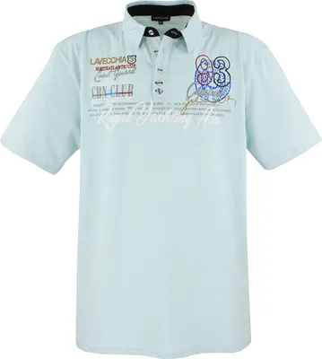 Productafbeelding van Overgroot, trendy polo-shirt met korte mouwen, merk LAVECCHIA, kleur mintgroen, maat 8XL