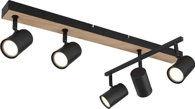 Produktbild von Spotlampe, Metall, Holzoptik, 5 Flammig, L 70cm
