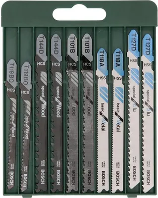 Produktbild von Stichsägeblatt-Set T-Schaft, 2x T 101 B/T 144 D/T 119 BO/T 118 A/T 127 D,10-tlg.