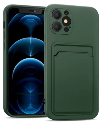 Immagine prodotto di Custodia per cellulare per Apple iPhone 12 Pro cover cover protettiva in silicone con slot per schede Slim Wallet Case, verde