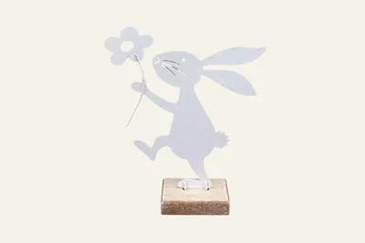 Produktbild von Hase mit Blume auf Sockel