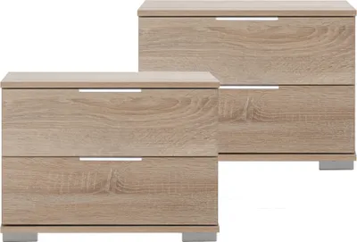 Produktbild von Schlafzimmer 2er Set Nachttisch Nachtschrank in Eiche sägerau Nb. ELSTRA-43, B/H/T ca. 52/40/38 cm