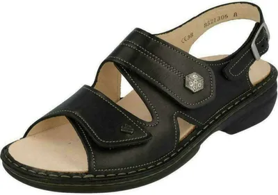 Produktbild von Bequeme Sandalette Finn Comfort Milos, Damen, Schwarz, Leder, NEU - Damenschuhe Sandale bequem / lose Einlage, Schwarz