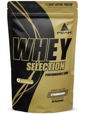 Immagine prodotto di Whey Selection - 900g : Fragola I 30 porzioni I Proteine multicomponente I Isolato di siero di latte I Concentrato di siero di latte I Idrolizzato di siero di latte I Isolato di proteine di soia I L-leucina aggiunta I Costruzione muscolare