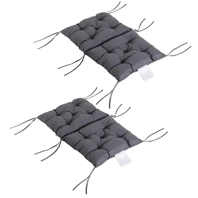 Produktbild von Sitzkissen 2er Set 98x50x8 cm – Stuhlkissen Polsterauflage waschbar Grau