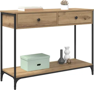 Produktbild von (Design 2026） Konsolentisch Artisan-Eiche 100 x 34,5 x 75cm Holzwerkstoff - HOMMIE 369709 - Nachttische & -schränke
