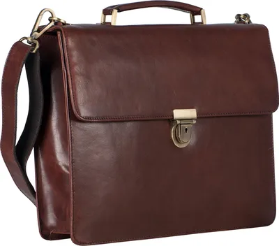 Image de LEONHARD HEYDEN Cuir mallette sac à épaule bandoulière pour ordinateur portable Cambridge Briefcase 1 Compartment Redbrown brun