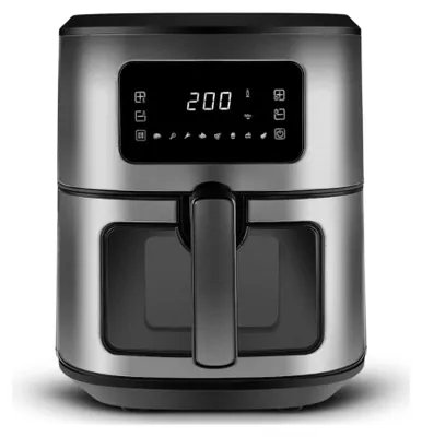 XXL Airfryer 6,5 l, 1700 W, 8 Garfunktionen, Touchscreen, Edelstahl