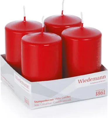 Produktbild von INNA-Glas Adventskerzen JENARO, 4 Stück, rot, 10 cm, Ø6 cm, 33h -  Germany - Weihnachtskerzen