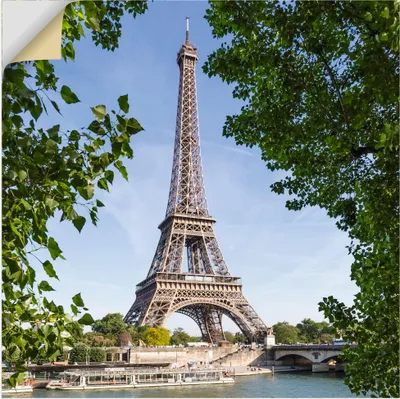 Produktbild von ARTland Wandbild, selbstklebend Paris Eiffelturm & Seine Größe: 70x70 cm