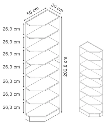 Zdjęcie produktu dla Półka kuchenna Vicco R-Line Antracyt/Antracyt 30 cm z 7 półkami, Model 60557