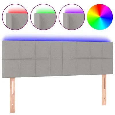Immagine prodotto di vidaXL Testiera LED Grigio chiaro 144x5x78/88 cm Tessuto