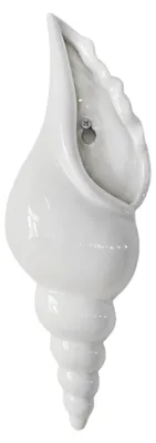 Produktbild von Moderne weiße Muschel-Wandvase aus Keramik, Wandvase zur Blumenmontage für Wohnzimmer, Schlafzimmer, Blumenarrangements