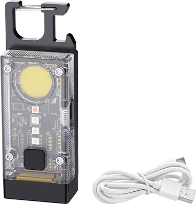 Produktbild von Genius Solar Schlüsselhänger mit Licht, mini Taschenlampe Flaschenöffner für Outdoor Camping Keychain Light aufladbar