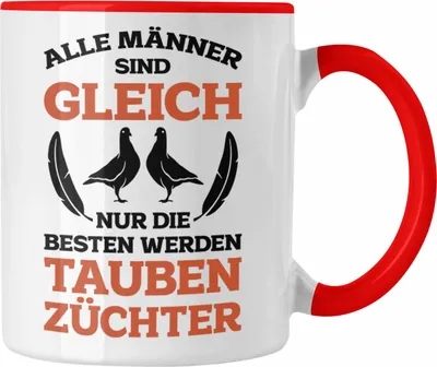 Produktbild von Trendation - Taubenzüchter Geschenkidee Tasse mit Spruch für Taubenbesitzer Geschenk Taubenliebhaber (Rot)