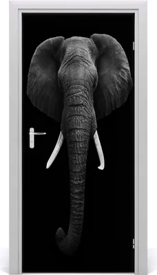 Produktbild von Tulup Türaufkleber 95x205 cm Dekorative Aufkleber Selbstklebend Wasserdichte Tapete Abnehmbar Schlafzimmer Wohnzimmer Wohnkultur - Afrikanischer Elefant
