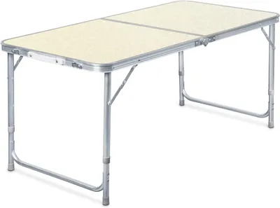 Obrázok produktu pre Kempingový stôl 120x60 cm, výškovo nastaviteľný 54/61/70 cm, hliník, pre kempovanie